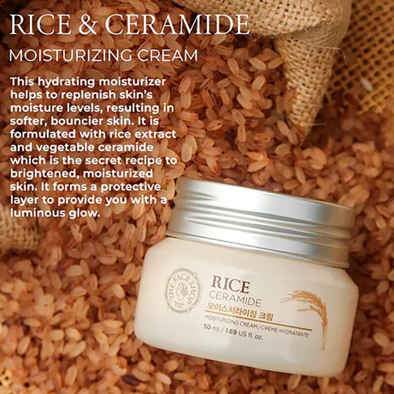 the face shop rice & ceramide moisturizing cream