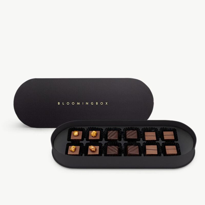 bloomingbox small chocolates oval black box