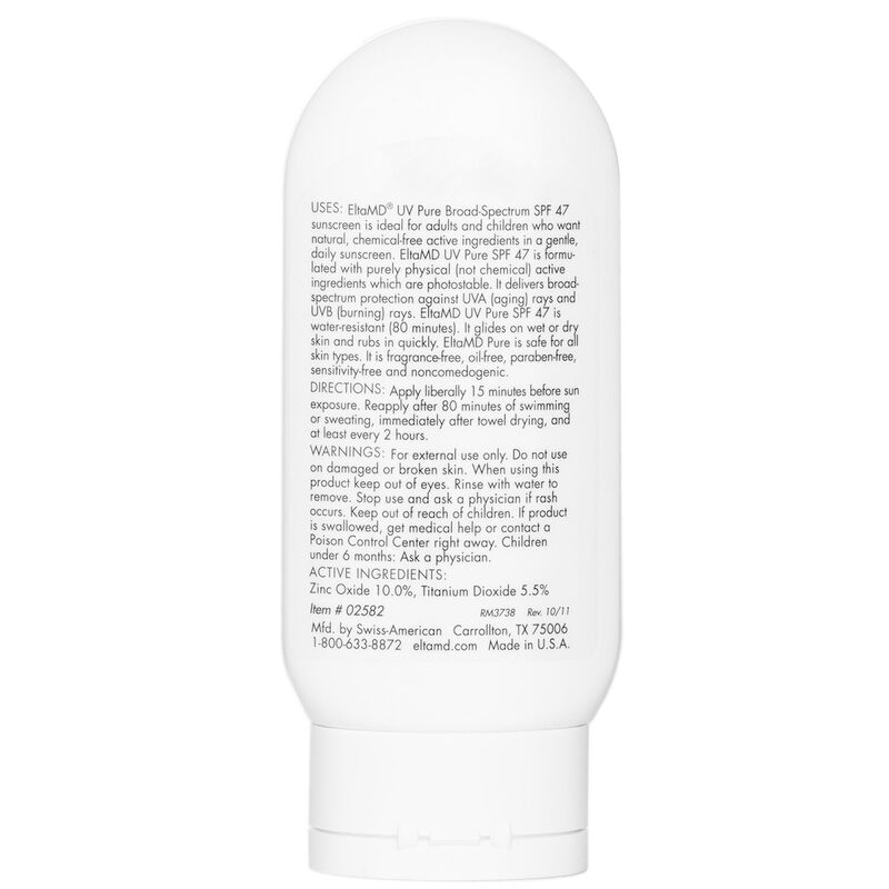 eltamd uv pure waterresistant face & body physical sunscreen spf 47