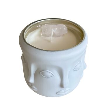 faces scented visage candle with crystal