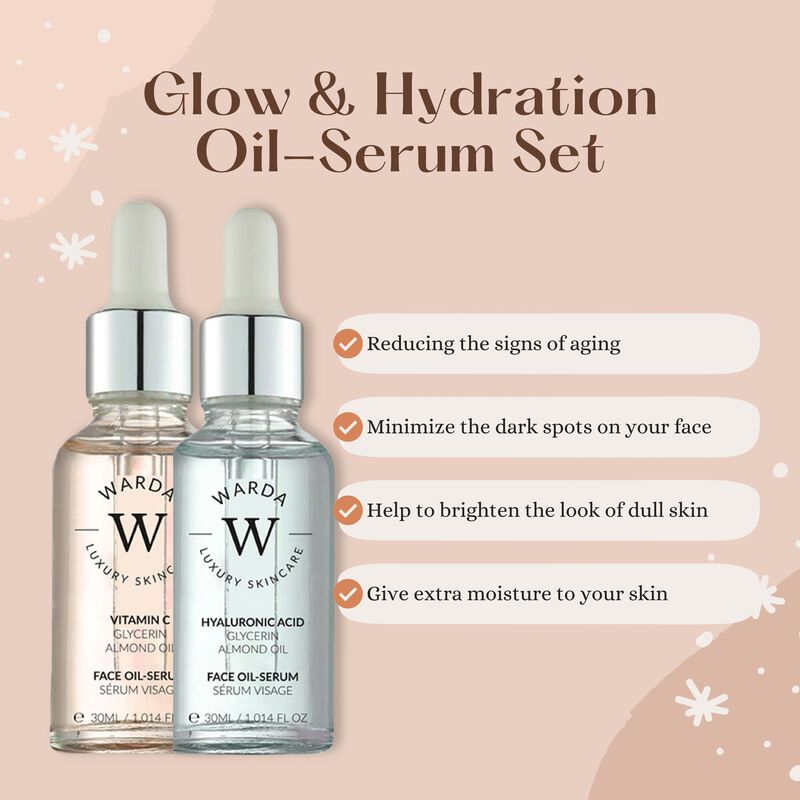 erthskin london vitamin c glow boost oilserum 30ml + hyaluronic acid hydration boost oil serum 30ml