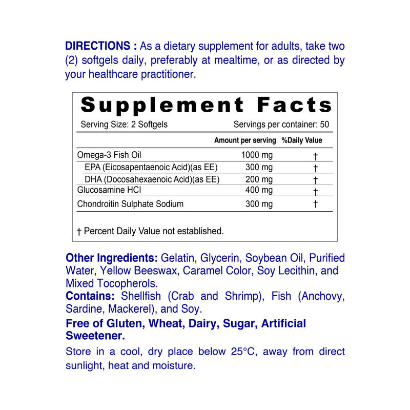 nordic sunshine omega 3 joint health with glucosamine & chondroitin