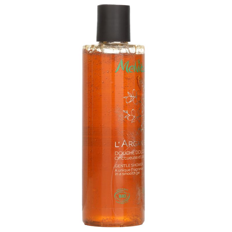 melvita l'argan bio gentle shower  a unique fragrance in a smooth gel
