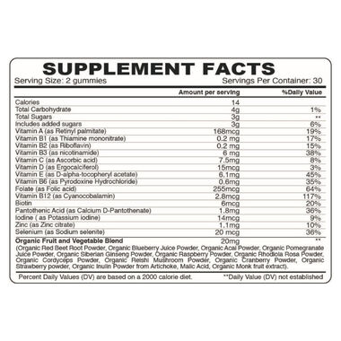 faces multivitamin adult gummies  immune  energy and digestive support with superfoods