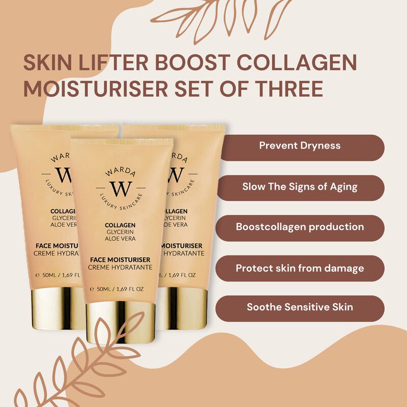 erthskin london 3 x skin lifter boost collagen moisturiser 50ml