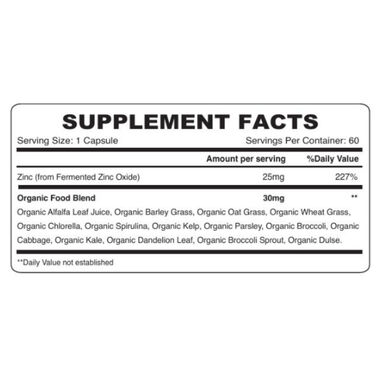 faces zinc 25 mg 60 capsules