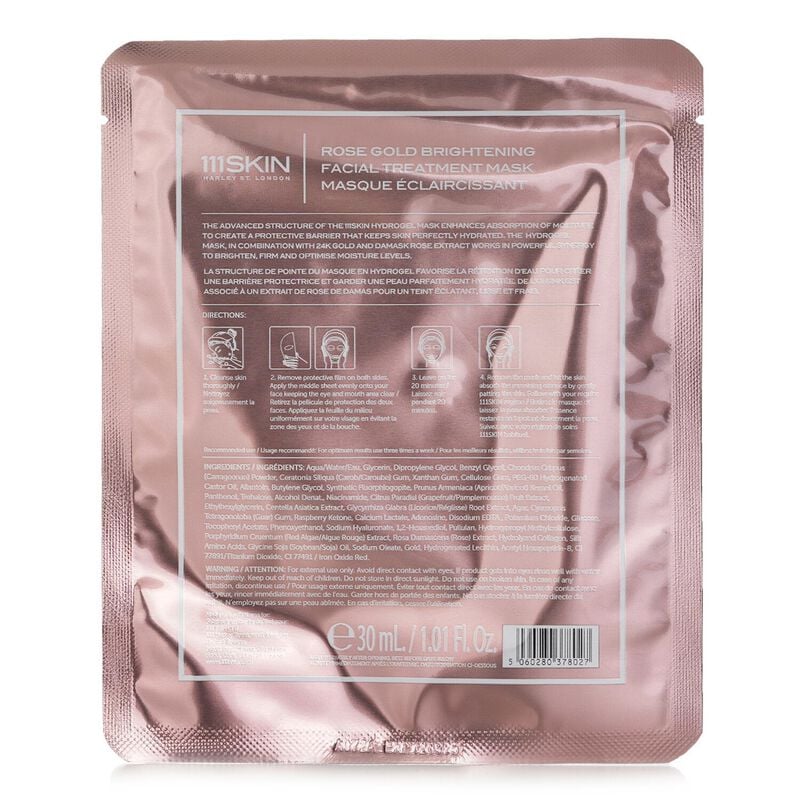 111skin rose gold brightening facial treatment mask