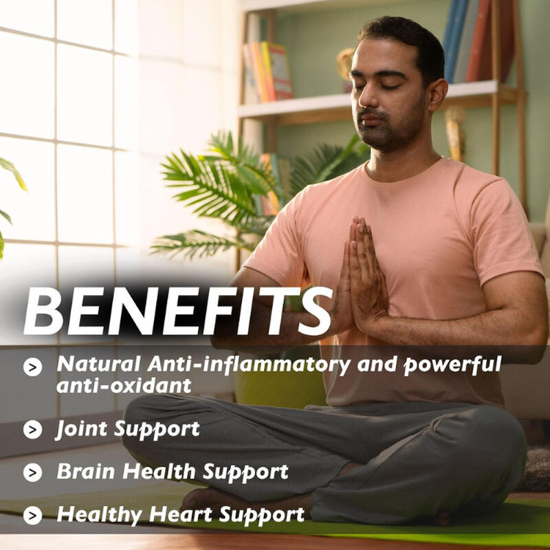 organic earth extra strength turmeric with black pepper, 4in1 joint support, brain health, vegan