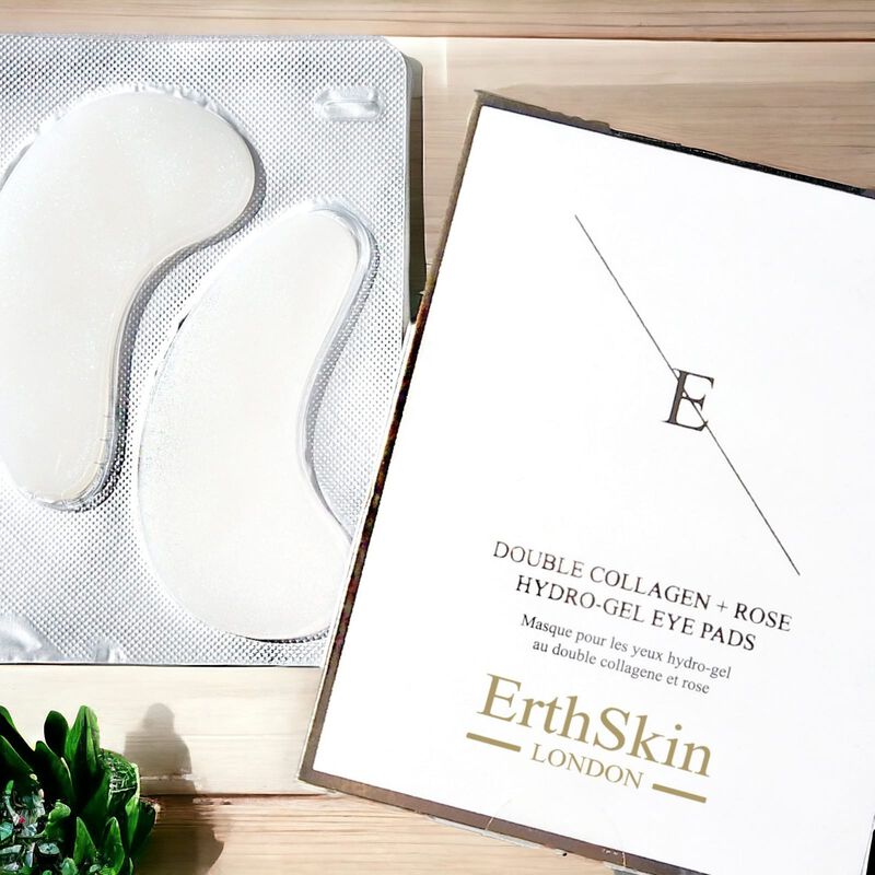 erthskin london double collagen + rose hydrogel eye pads 5 x 2