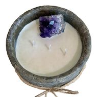 Soy Rustic Candle with Crystal faces soy rustic candle with crystal