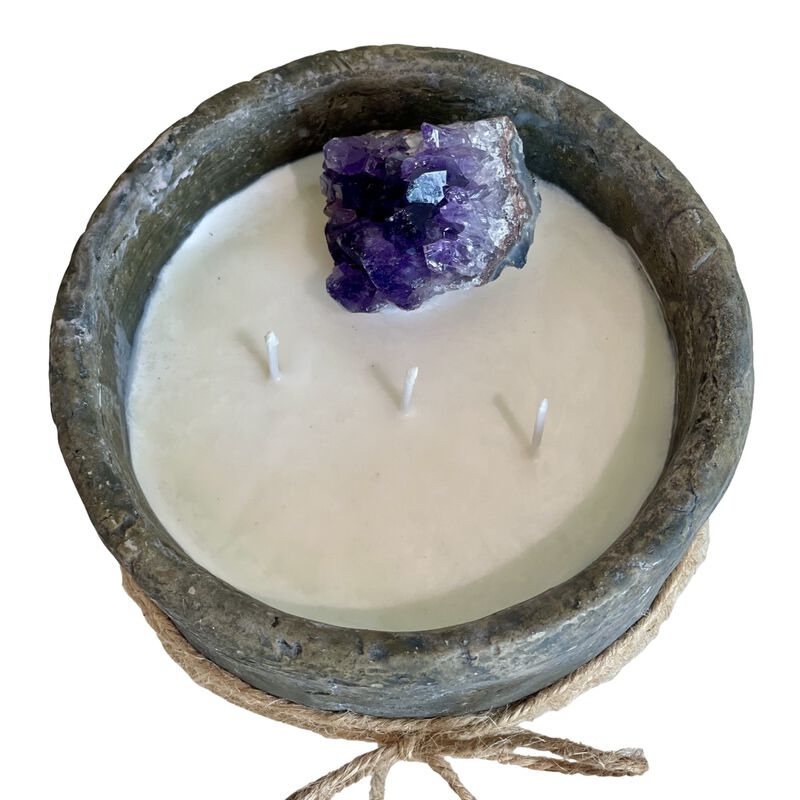 plaisir cadeaux et fleurs soy rustic candle with crystal