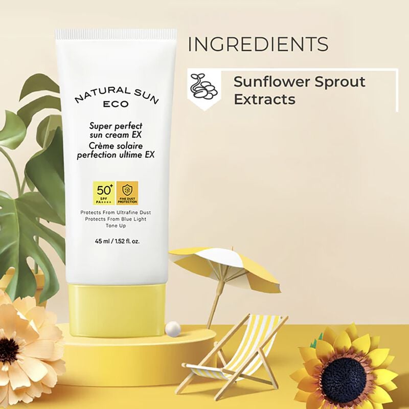 the face shop natural sun eco super perfect sun cream spf50+pa++++
