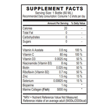 faces nutrition collagen shots citrus flavor