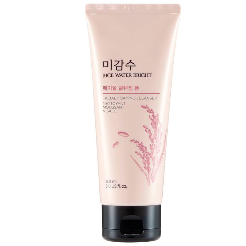 the face shop rice water bright facial foaming cleanser