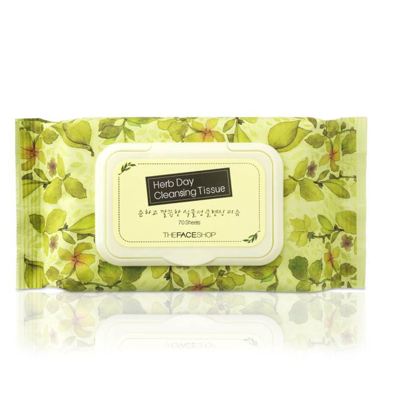 the face shop مناديل تنظيف البشرة اليومية بخلاصات الأعشاب