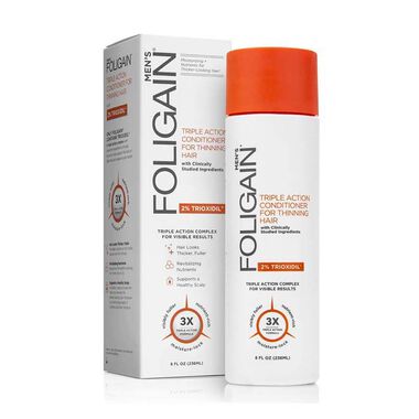 faces triple action conditioner for thinning hair for men with 2  trioxidil