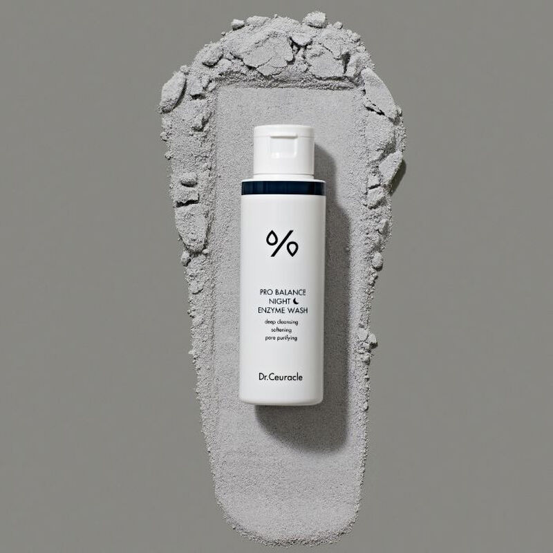 dr. ceuracle pro balance night enzyme wash, charcoal cleanser for pore care & deep cleansing