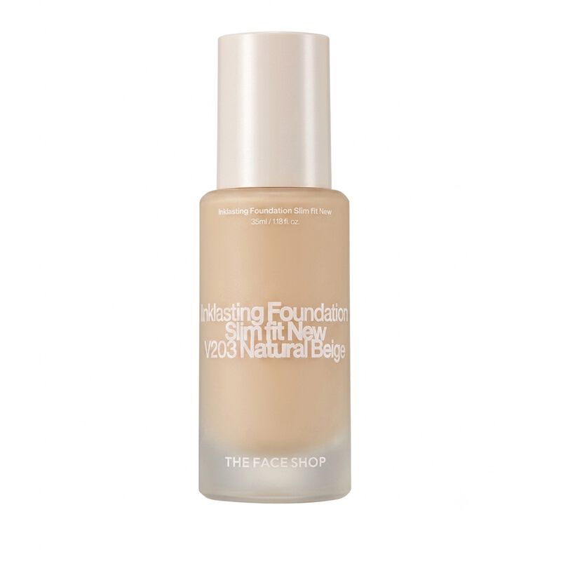 the face shop كريم أساس يدوم طويلًا بتركيبة نحيفة ومظهر طبيعي درجة إن ٢٠٣