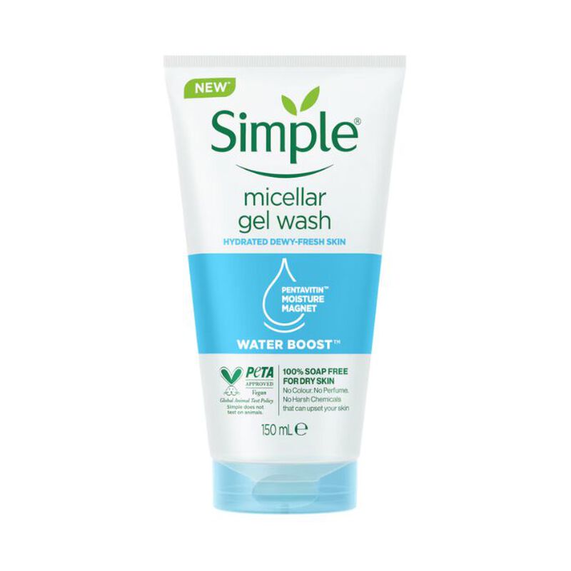 simple water boost micellar gel facial wash