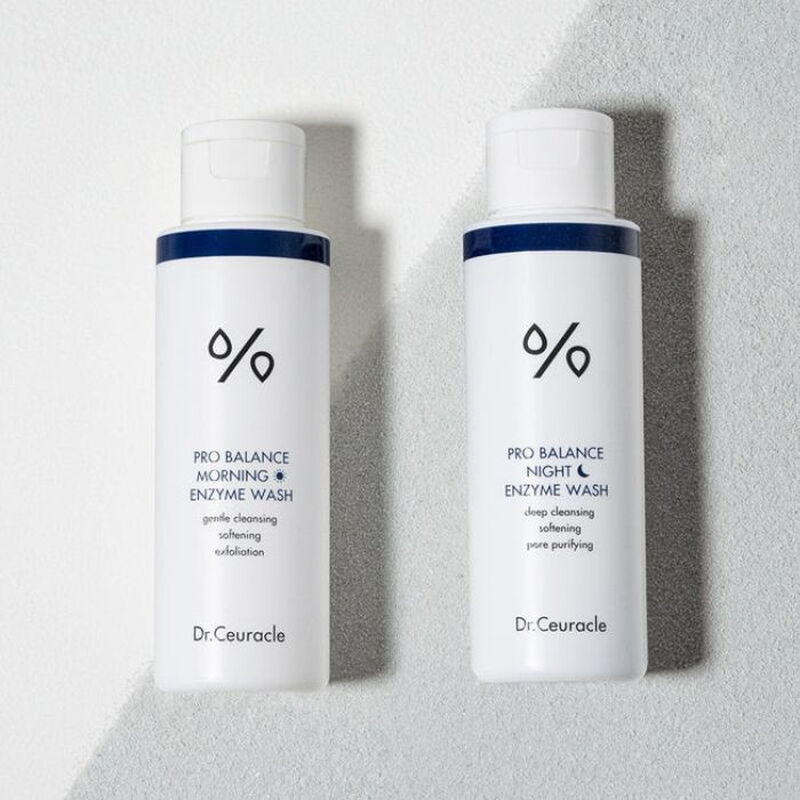 dr. ceuracle pro balance night enzyme wash, charcoal cleanser for pore care & deep cleansing