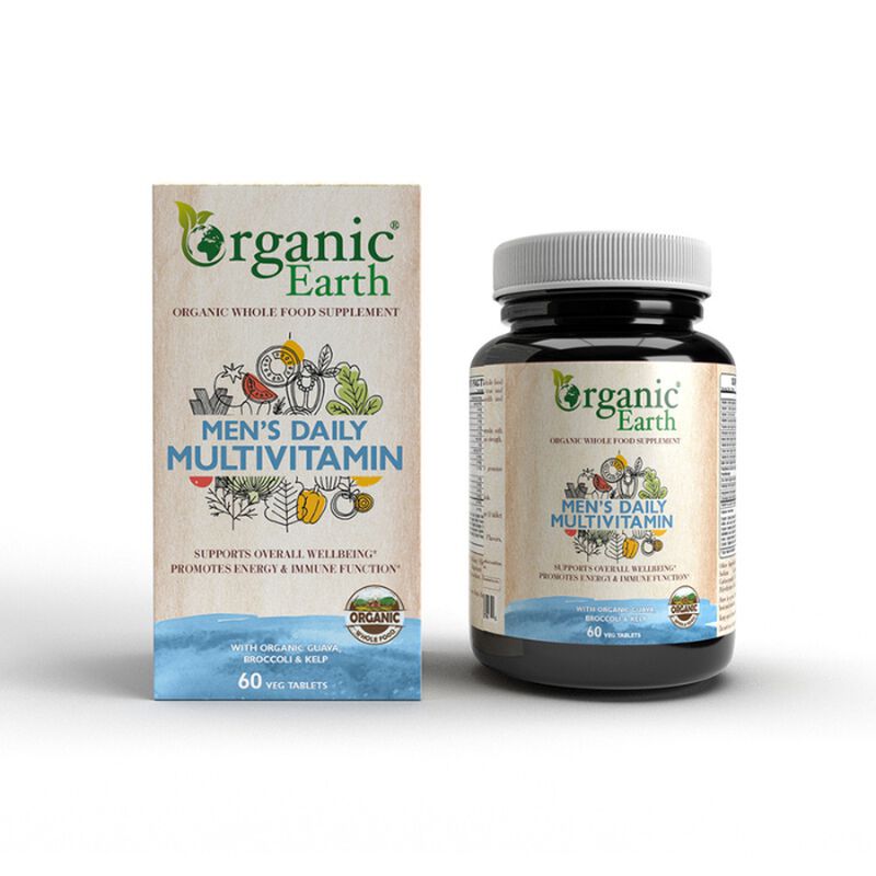 organic earth mena&euro;&trade;s daily multivitamin, energy, immunity, bone and heart health with superfoods