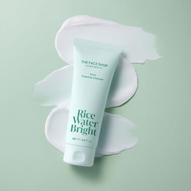 faces rice water bright acne foaming cleanser