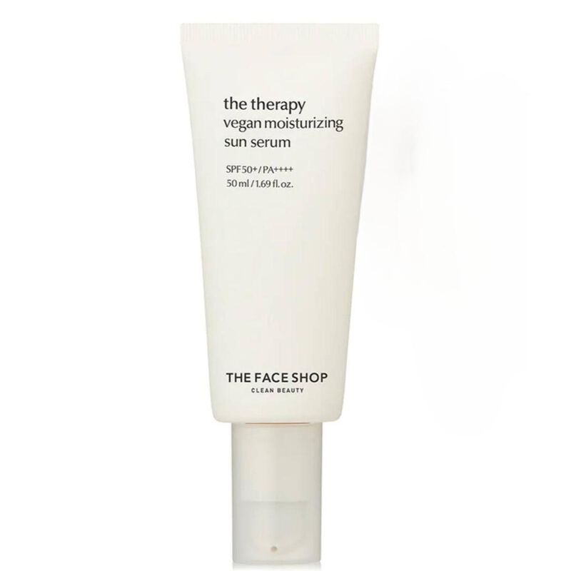 the face shop the therapy vegan moisturizing sun serum spf50+ pa++++