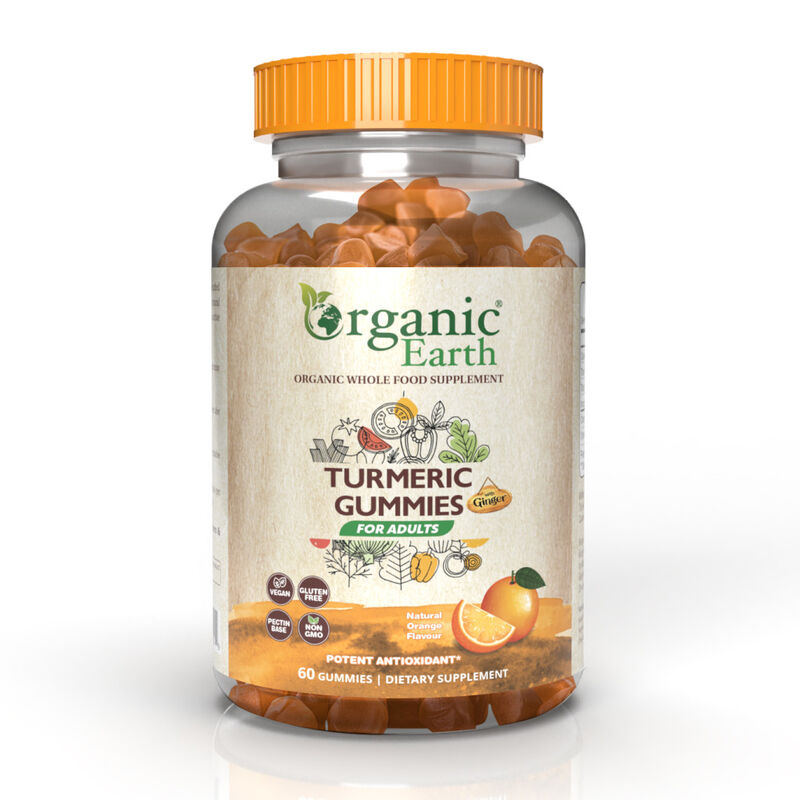 organic earth turmeric with ginger gummies for adults