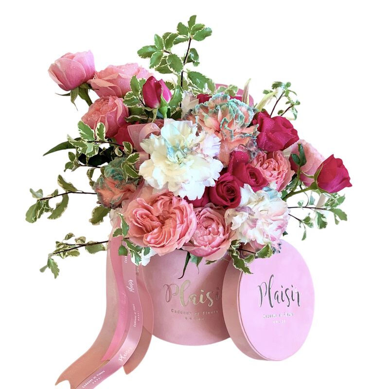 plaisir cadeaux et fleurs velvet cylinder mini  happiness box