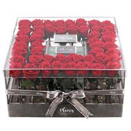 faces acrylic vvip   fresh roses and chocolates