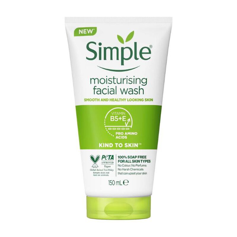 simple kind to skin moisturizing facial wash