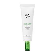 faces tea tree purifine green up sun  spf50   calming sunscreen and makeup base