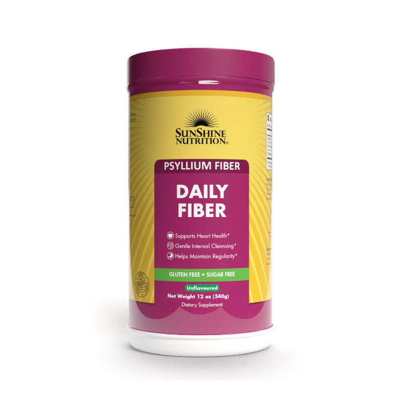sunshine nutrition psyllium daily fibre, natural soluble for digestive health & regularity