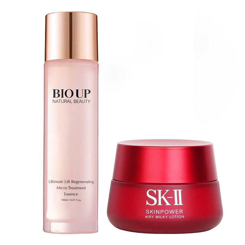 skii skinpower airy milky lotion x natural beauty bio up ultimate lift regenerating micro treatment essence