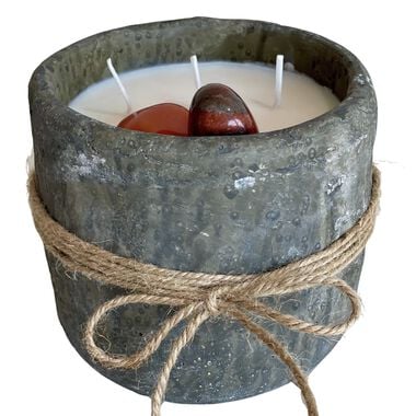 Soy Rustic Candle with Crystal faces soy rustic candle with crystal