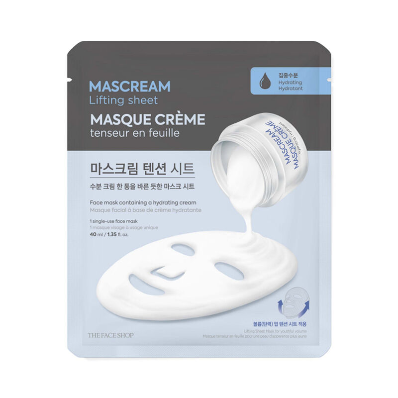 the face shop deeply hydrating mascream lifting sheet mask