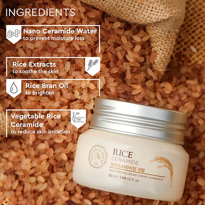 the face shop rice & ceramide moisturizing cream