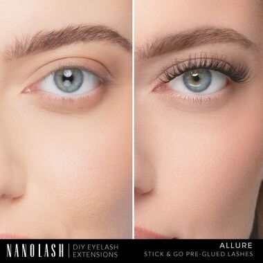 رموش عنقودية مُلصقة مسبقًا لتركيب وصلات الرموش في المنزل Allure Short faces رموش عنقودية مُلصقة مسبقًا لتركيب وصلات الرموش في المنزل allure short
