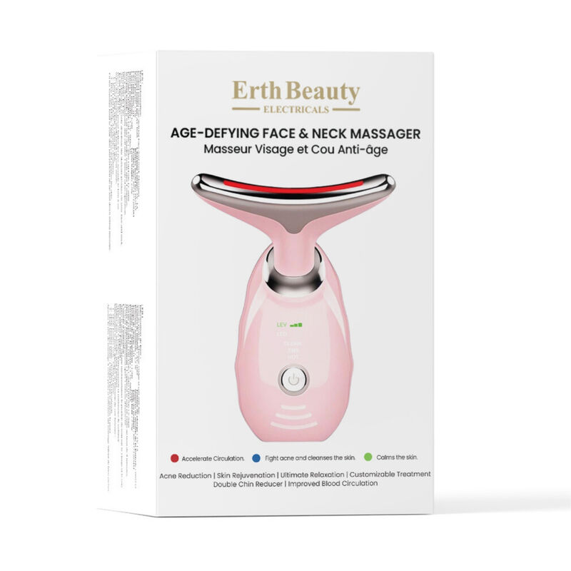 erthskin london age defying face and neck massager pink
