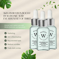 3 x SKIN HYDRATION BOOST HYALURONIC ACID EYE SERUM 15ml faces 3 x skin hydration boost hyaluronic acid eye serum 15ml