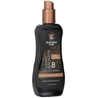 faces spray gel sunscreen spf 8 with instant bronzer