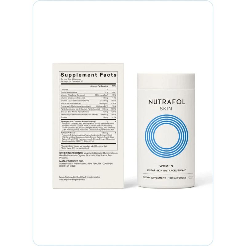 nutrafol clear skin nutraceutical 120 capsules