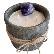 Soy Rustic Candle with Crystal faces soy rustic candle with crystal