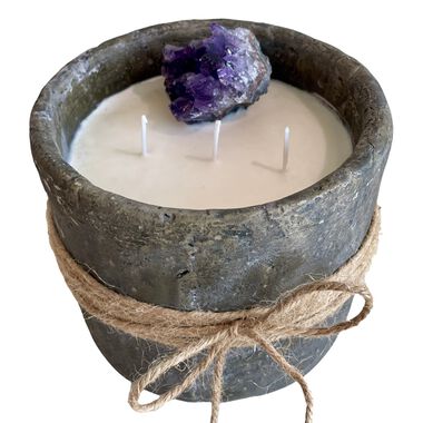 Soy Rustic Candle with Crystal faces soy rustic candle with crystal