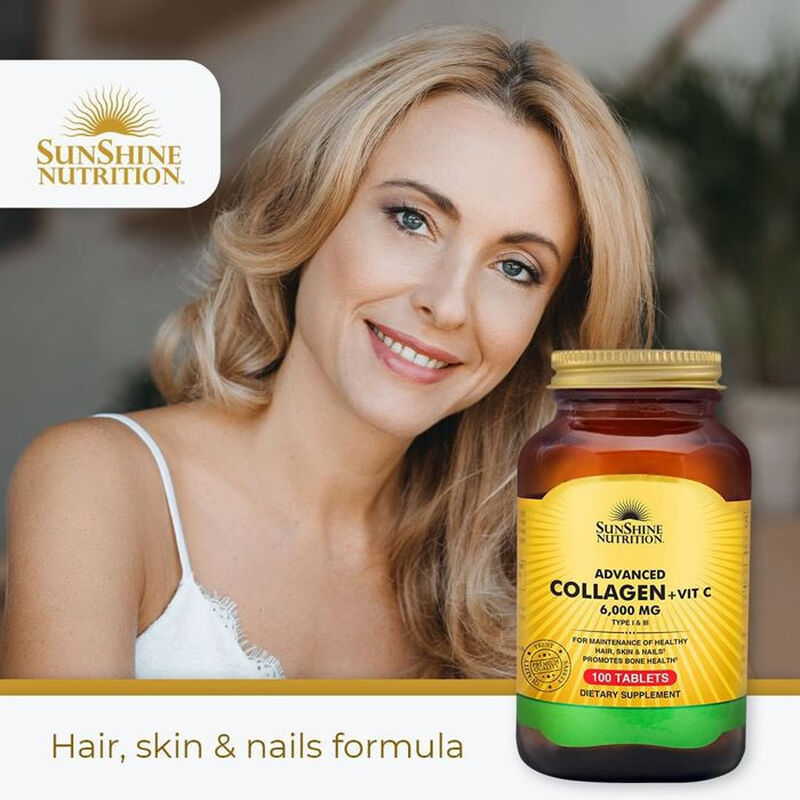 sunshine كولاجين متقدم + فيتامين c &ndash; كولاجين هيدروليز من النوع i & iii