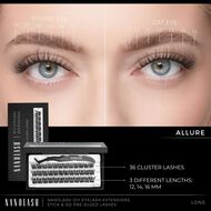 رموش عنقودية مُلصقة مسبقًا لتركيب وصلات الرموش في المنزل Allure Short faces رموش عنقودية مُلصقة مسبقًا لتركيب وصلات الرموش في المنزل allure short