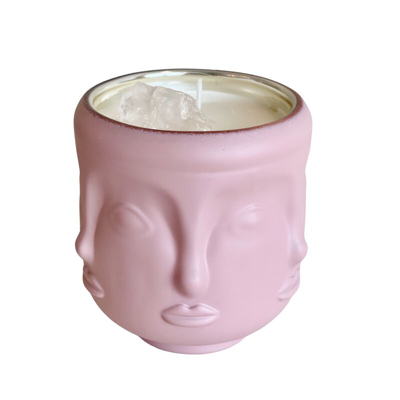 plaisir cadeaux et fleurs scented visage candle with crystal