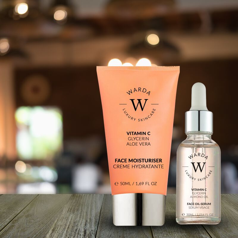 erthskin london skin glow boost vitamin c moisturiser 50ml + vitamin c glow boost oilserum 30ml
