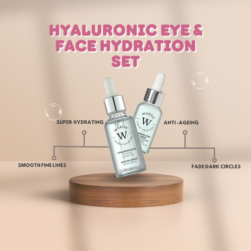 erthskin london skin hydration boost hyaluronic acid eye serum 15ml + hyaluronic acid hydration boost oil serum 30ml
