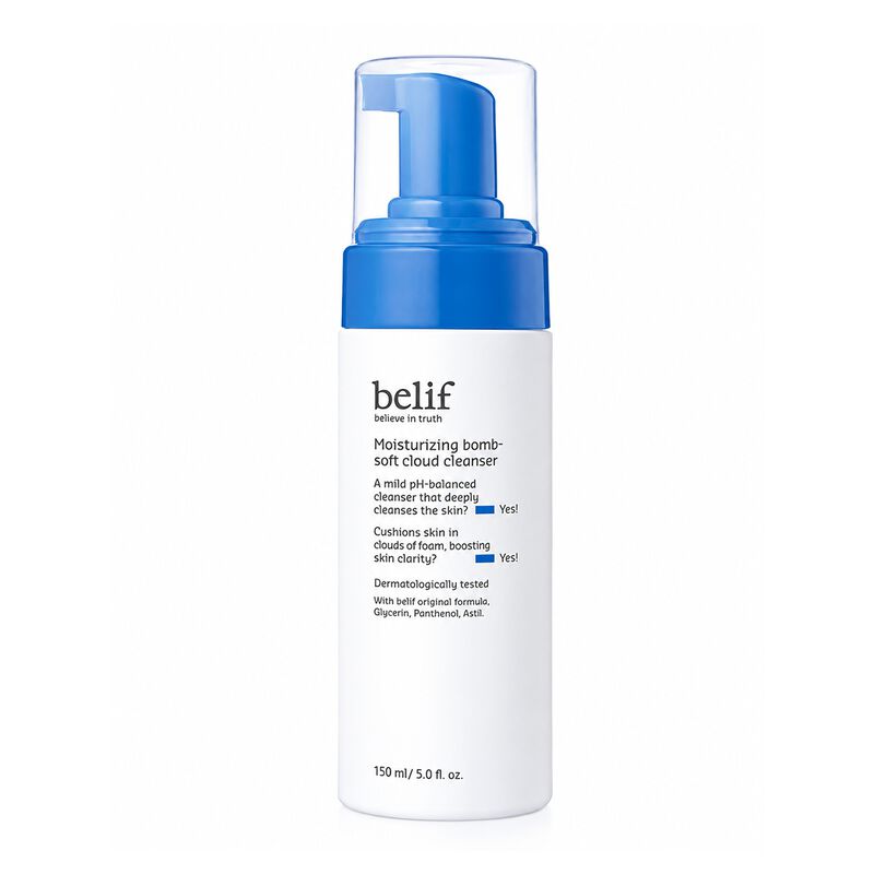 the face shop belif moisturizing bomb soft cloud cleanser
